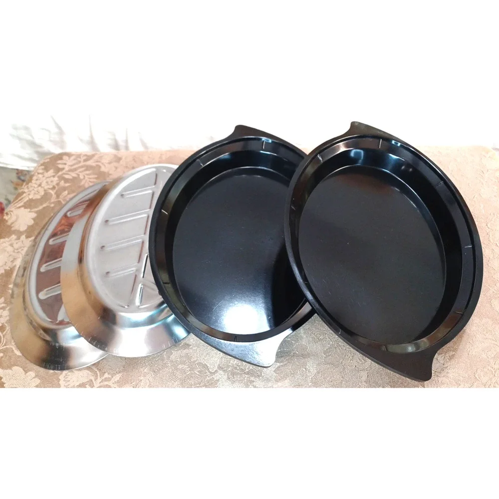 VTG 2 Nordic Ware Oval Large Heavy Serving Platters 15x9 Set #1112 USA